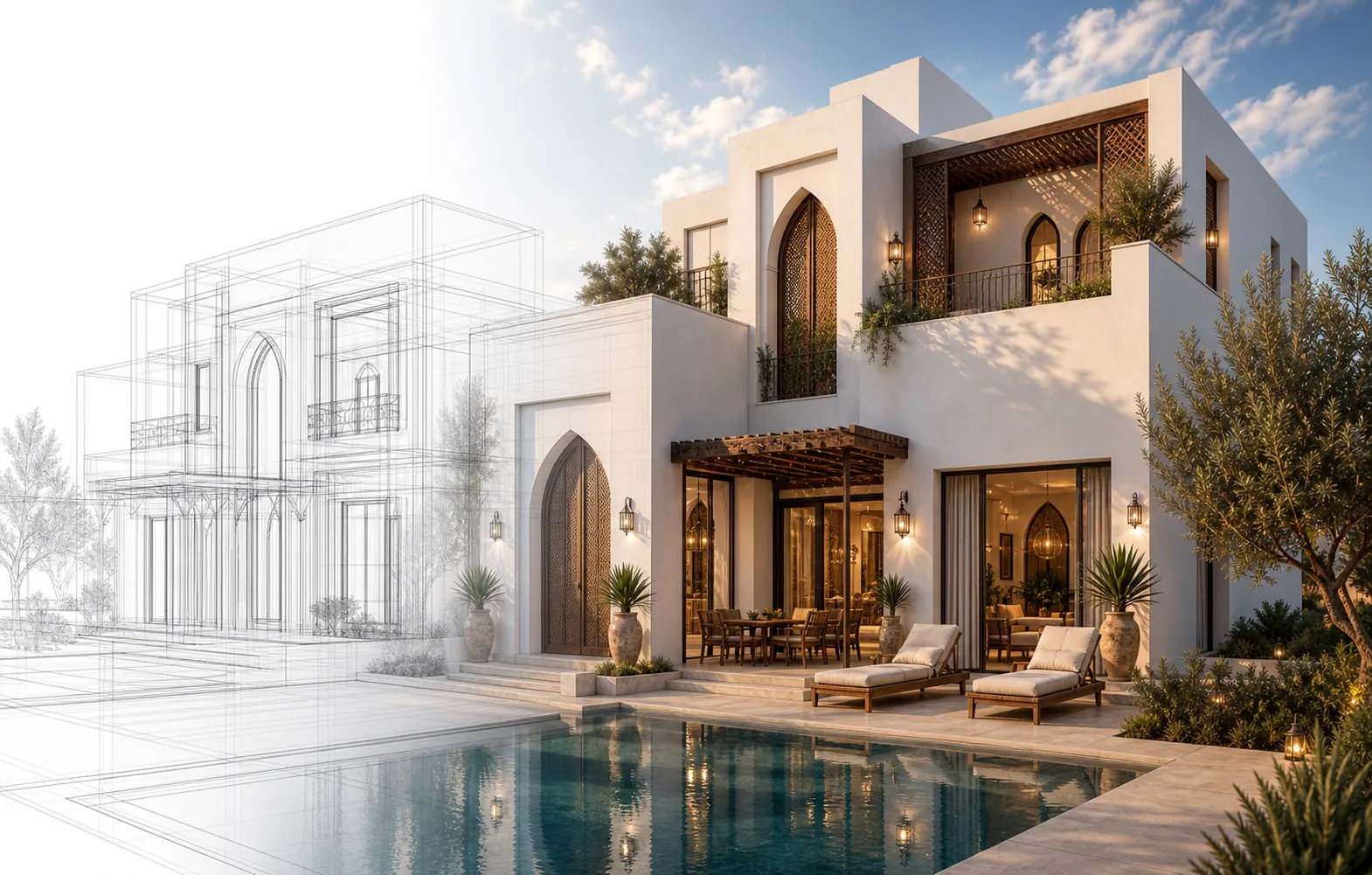 Villa 3D et rendu BIM